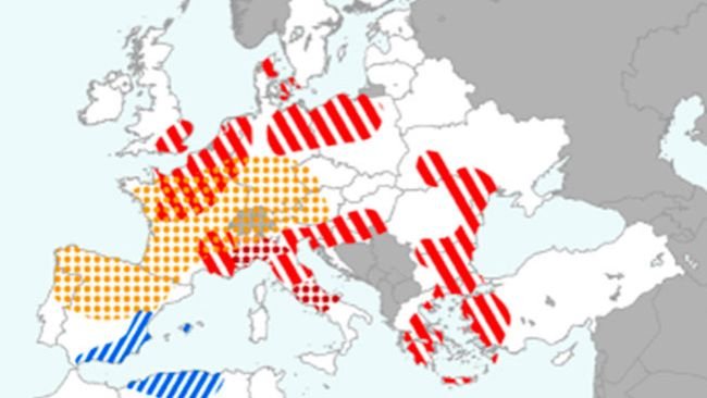 Mappa 1. Eventi meteorologici estremi in Europa dal 1 aprile al 20 maggio 2022 (fonte: MARS Butlletin 23/05/2022)