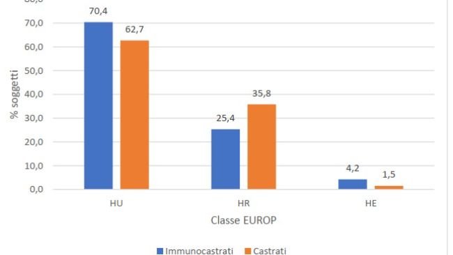 Distribuzione dei soggetti nelle tre categorie EUROP