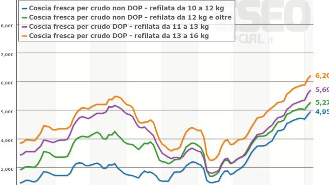 Confronto fra i prezzi delle Cosce fresche per crudo