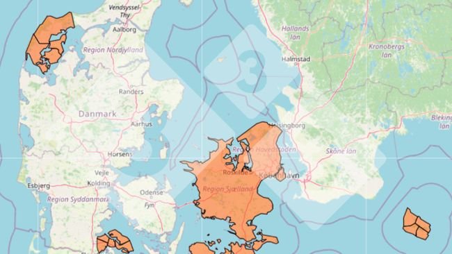 Figura 3. Stato della strategia nazionale di riduzione della vPRRS in Danimarca. Il colore arancione rappresenta programmi di eradicazione regionali consolidati.
