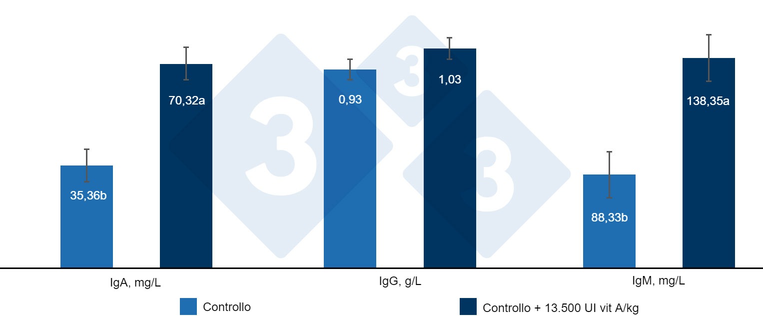 Effetto dellinclusione di 13.500 UI di vitamina A/kg di mangime sulle immunoglobuline sieriche nei suinetti svezzati