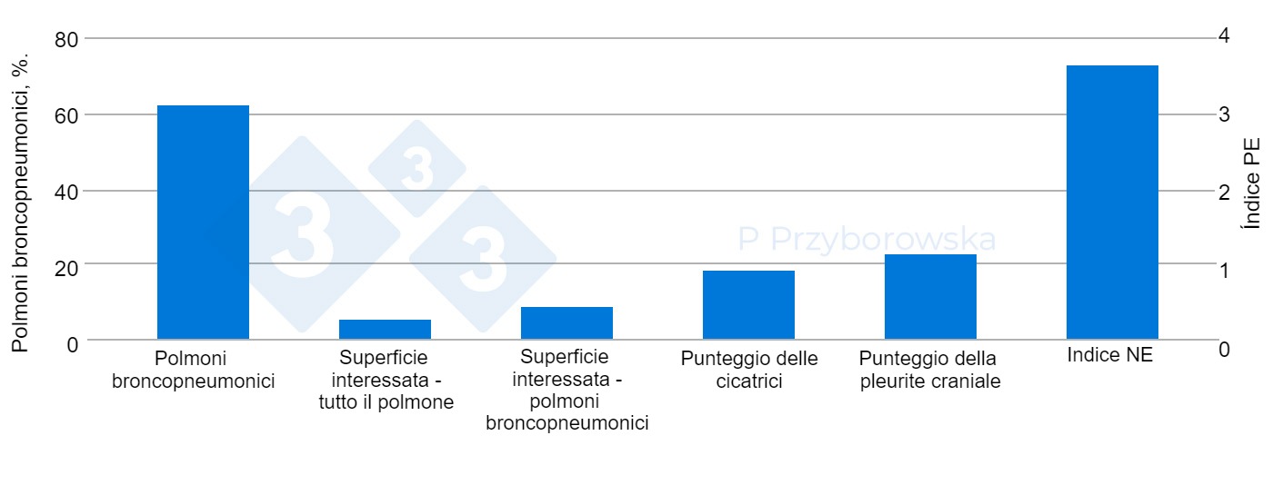 I risultati dell\esame polmonare sono presentati sotto forma di grafico.
