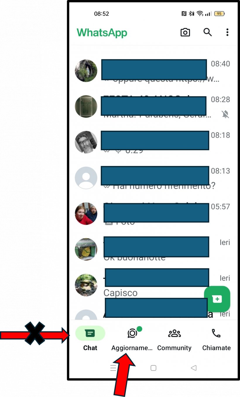 Nel tuo elenco messaggi, normalmente sei sulla pagina dei messaggi, la prima icona a sinistra con la freccia rossa, invece per vedere i canali vai sulla seconda icona partendo dalla sinistra, dove c&egrave; scritto &quot;aggiornamenti&quot;
