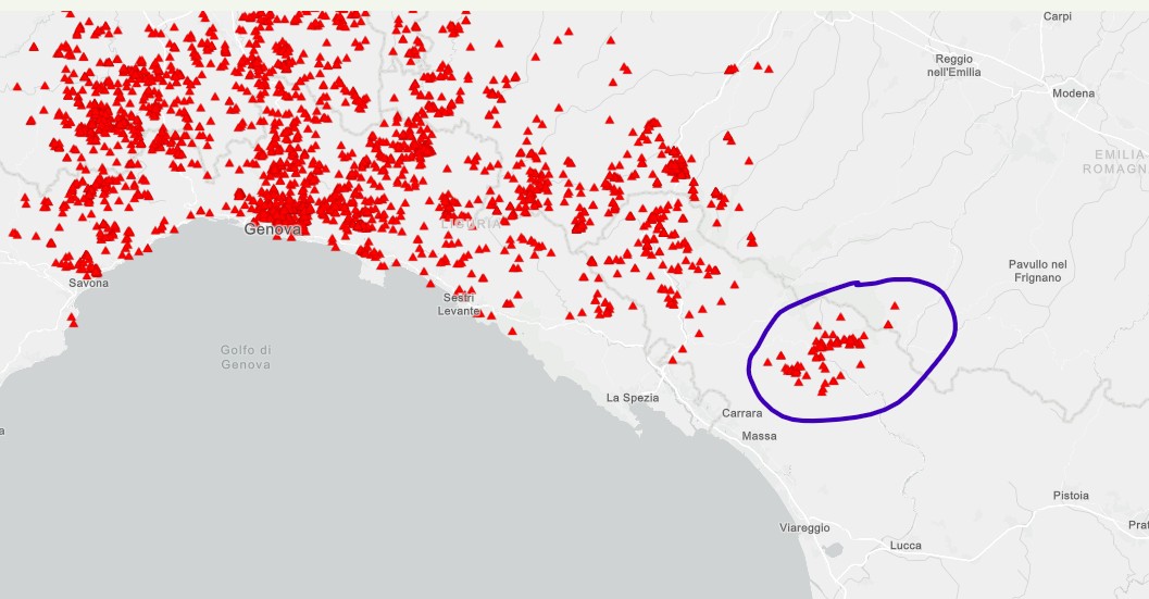 Il circolo rappresenta una delle aree più critiche in questo momento. Fonte: https://storymaps.arcgis.com/