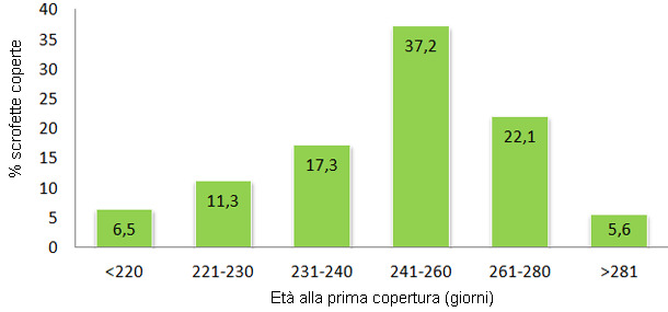 Edad a la primera cubrición en 2012