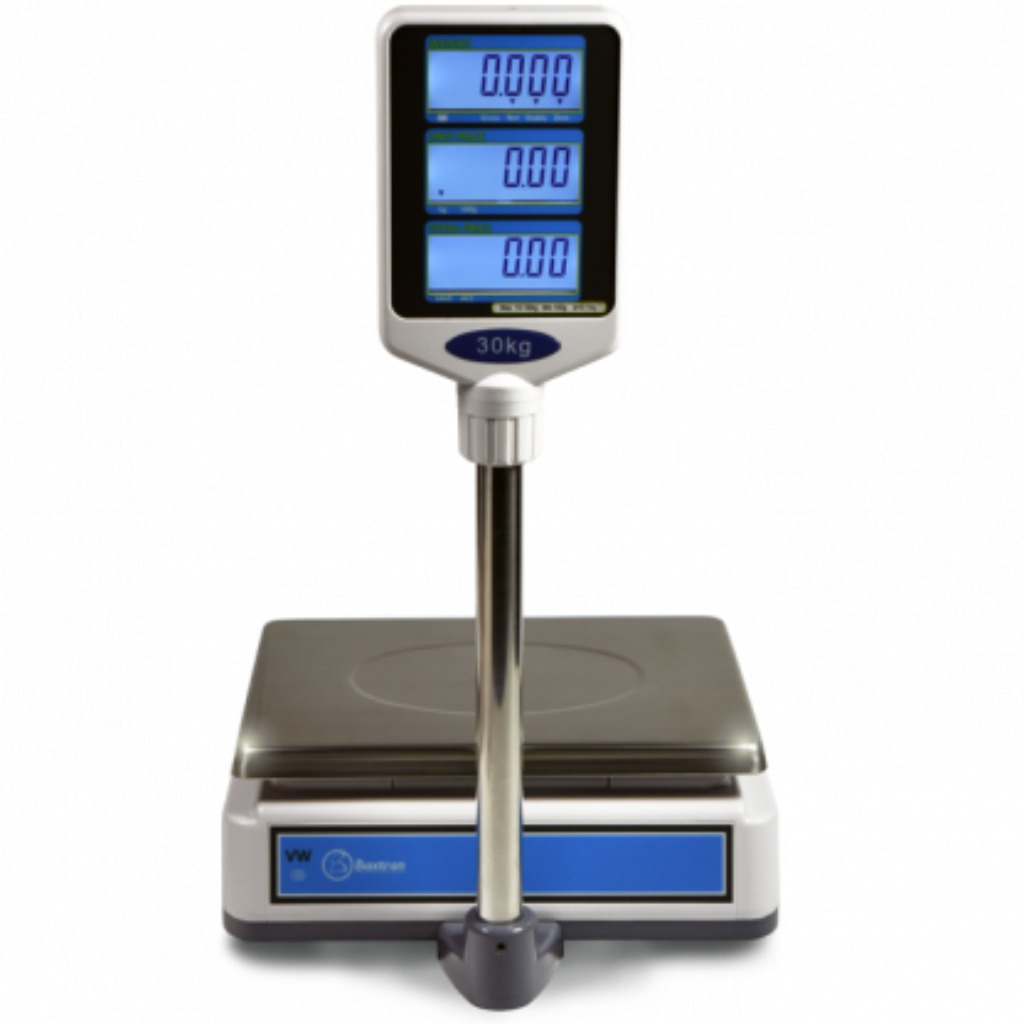 Balance commerciale poids-prix-quantité Baxtr avec colonne 15/30 kg