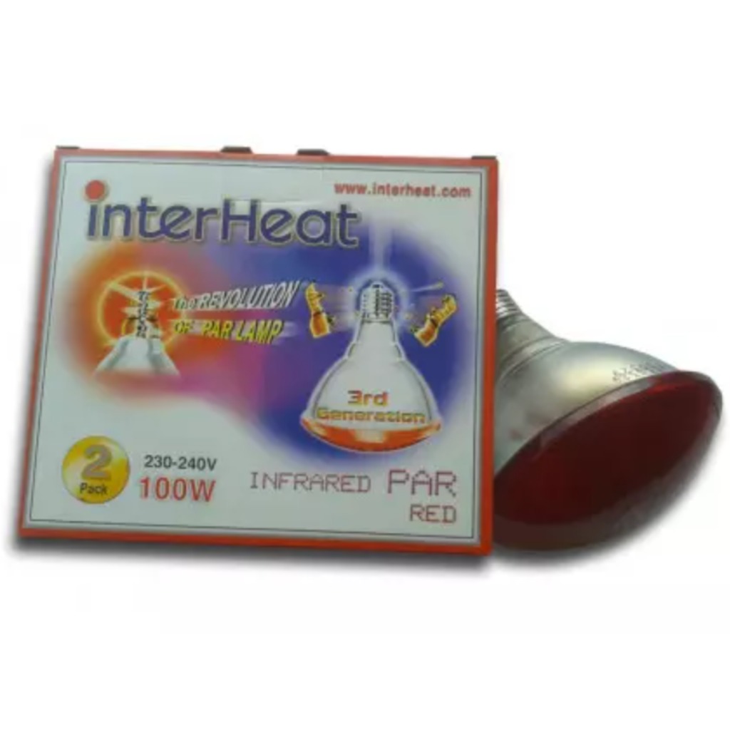Lampadina PAR rossa Interheat da 100 W, 2 pezzi