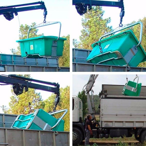 Contenitore 1500 L per raccolta carcasse - con arco (ruote opzionali) (2) Contenitore 1500 L per raccolta carcasse - con arco (ruote opzionali) (2)