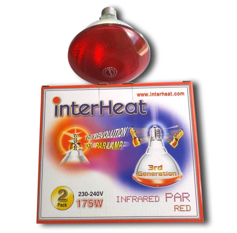 Lampada Interheat 175W Rossa PAR, 2 pzs Lampada Interheat 175W Rossa PAR, 2 pzs