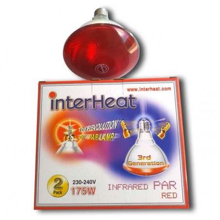 Lampada Interheat 175W Rossa PAR, 2 pzs