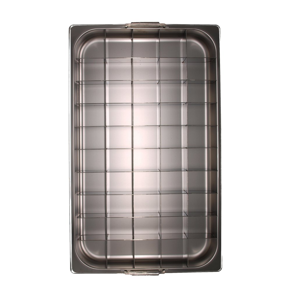 Vassoio porta campioni in acciaio inox. 50 scompartimenti (2) Vassoio porta campioni in acciaio inox. 50 scompartimenti (2)